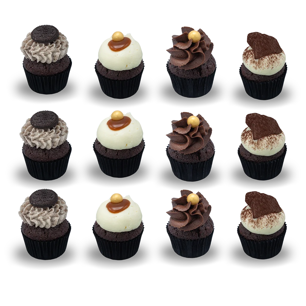 12 mini cupcakes sjokolade