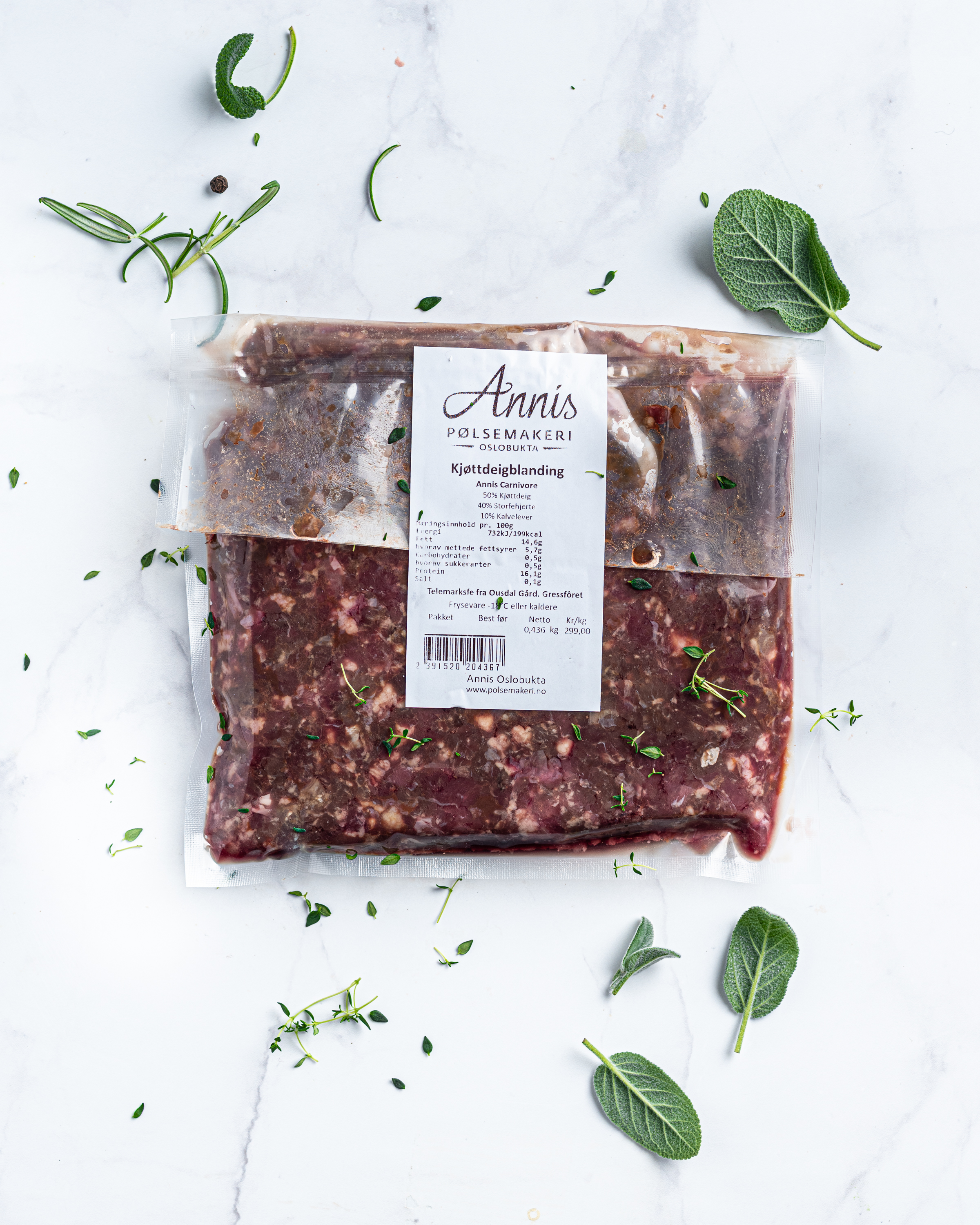 Kjøttdeigblanding med lever og hjerte