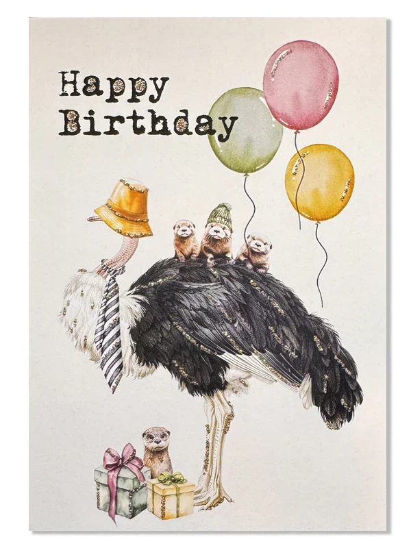 Bursdagskort med struts 🎂