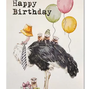 Bursdagskort med struts 🎂