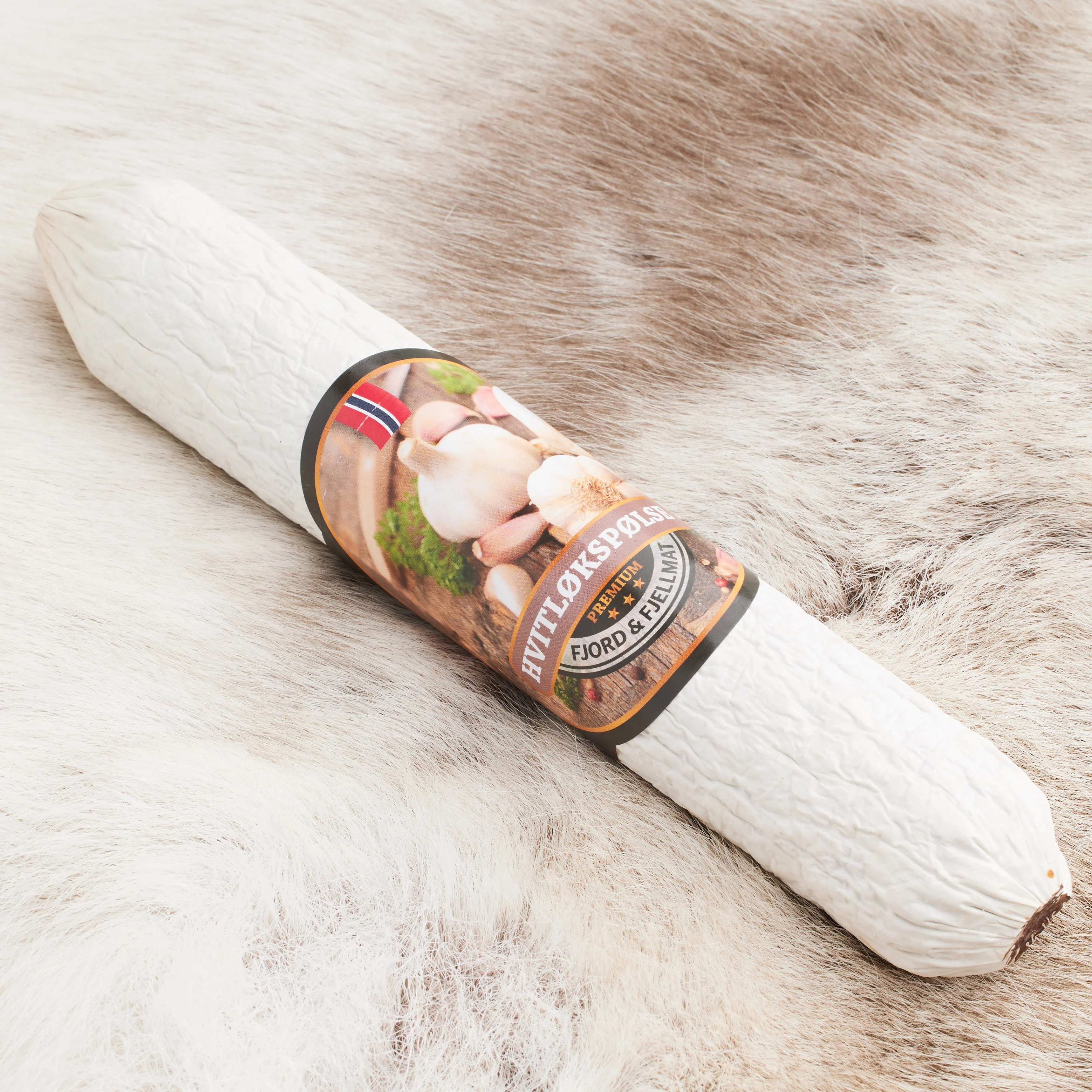 Hvitløkspølse Fjord og Fjellmat /hvitløk