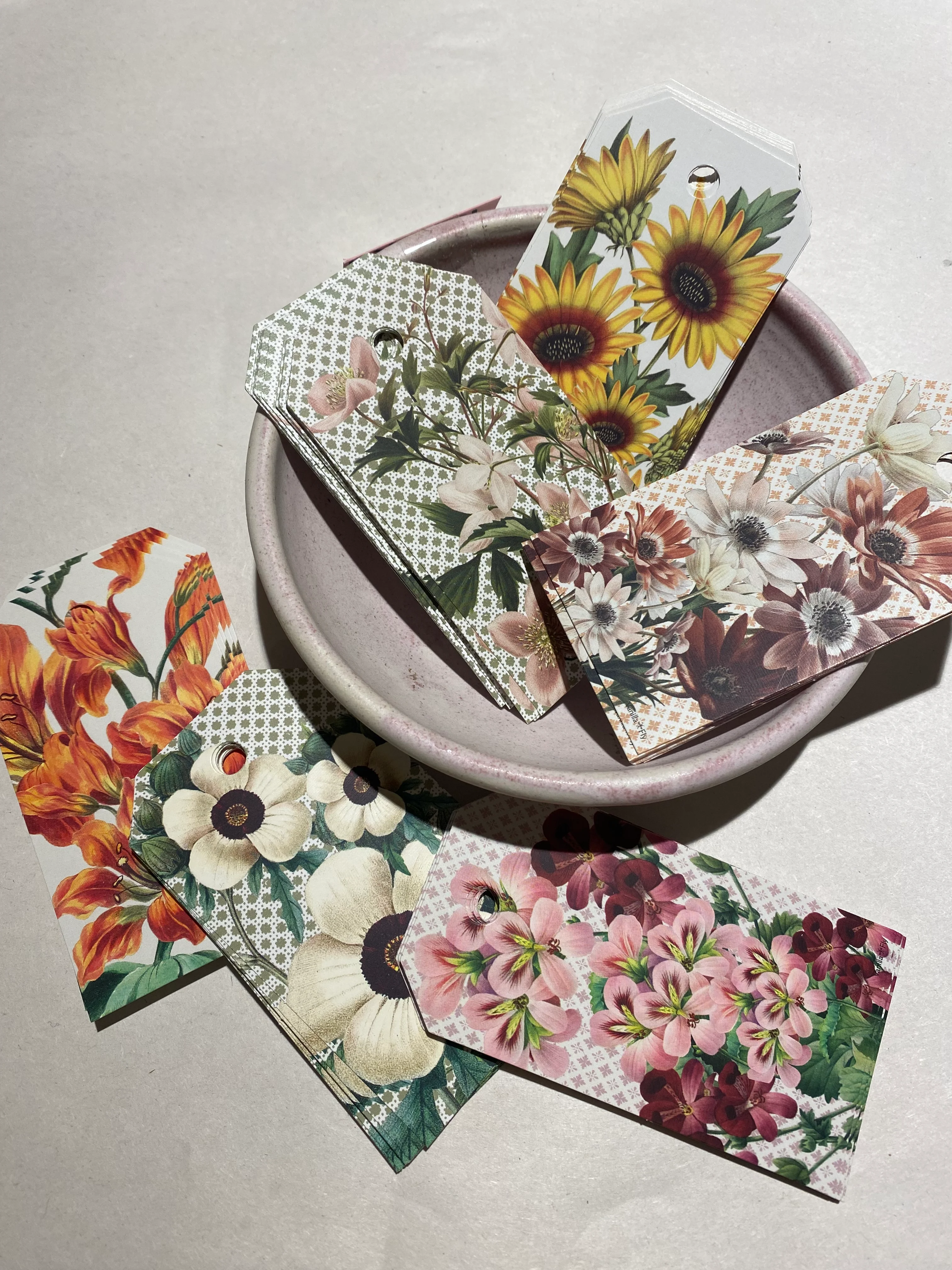 Mini kort - blomster