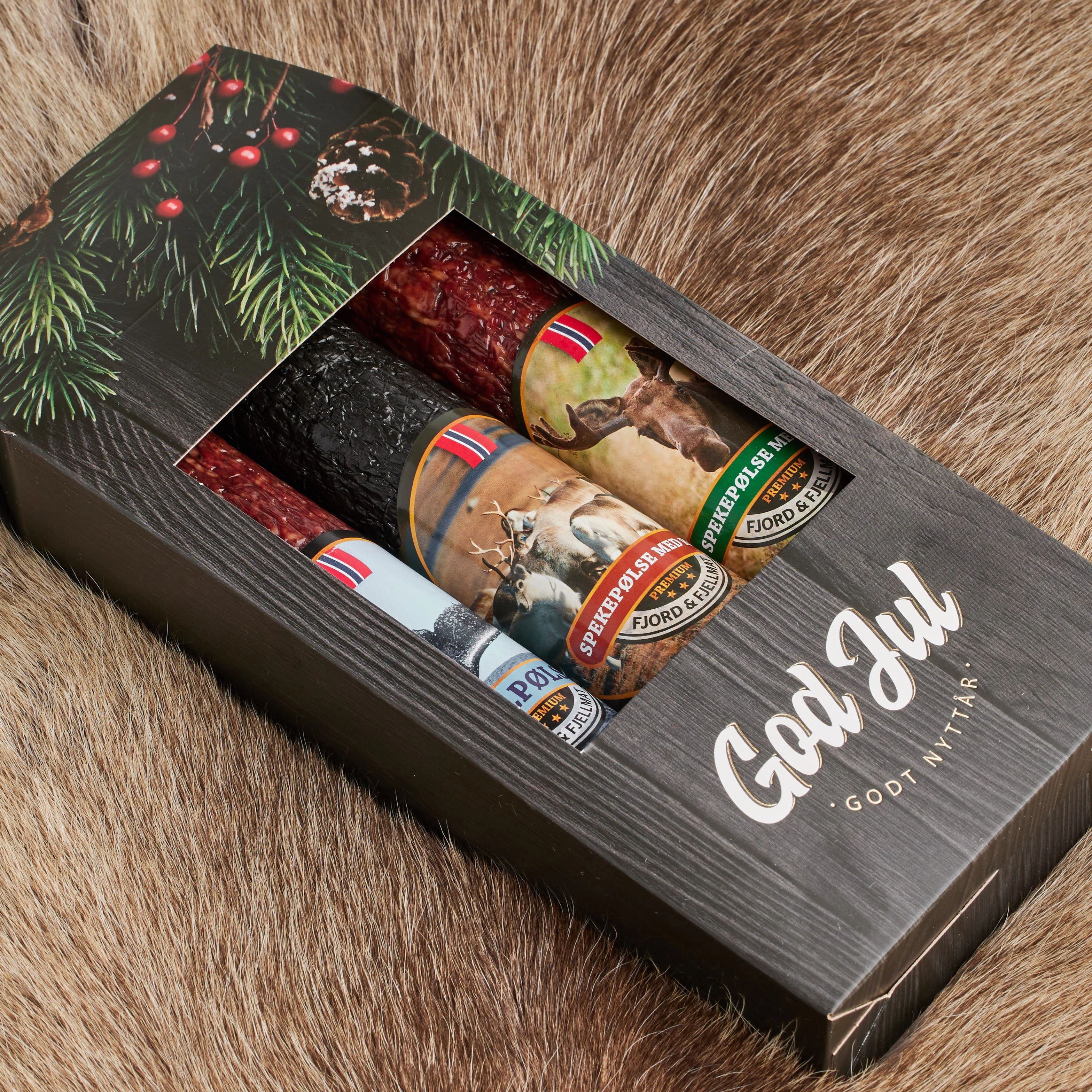 Julegave/Gavepakke med spekepølser -VILT