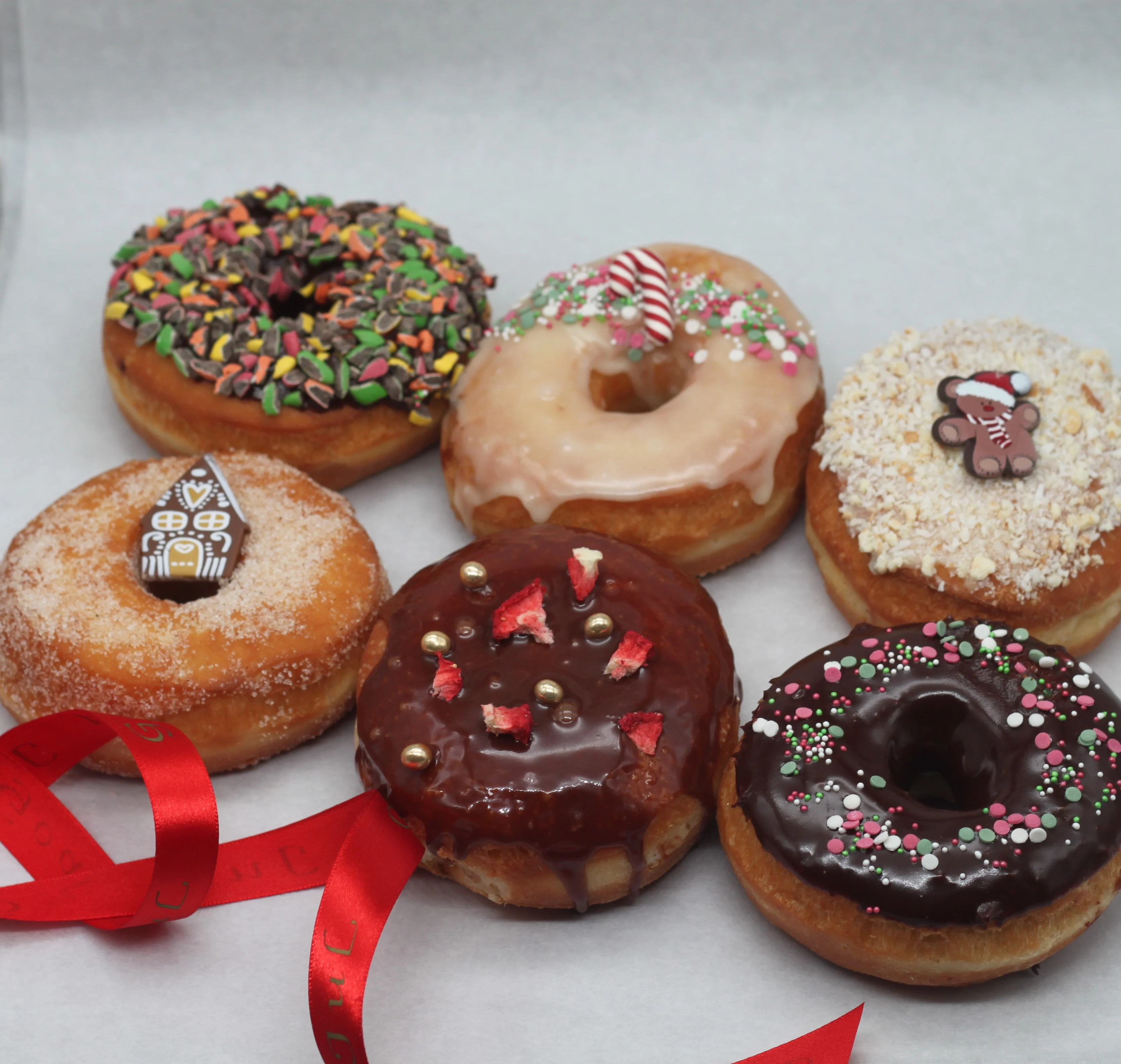 Pakke med 6 donuts - Jul / Christmas