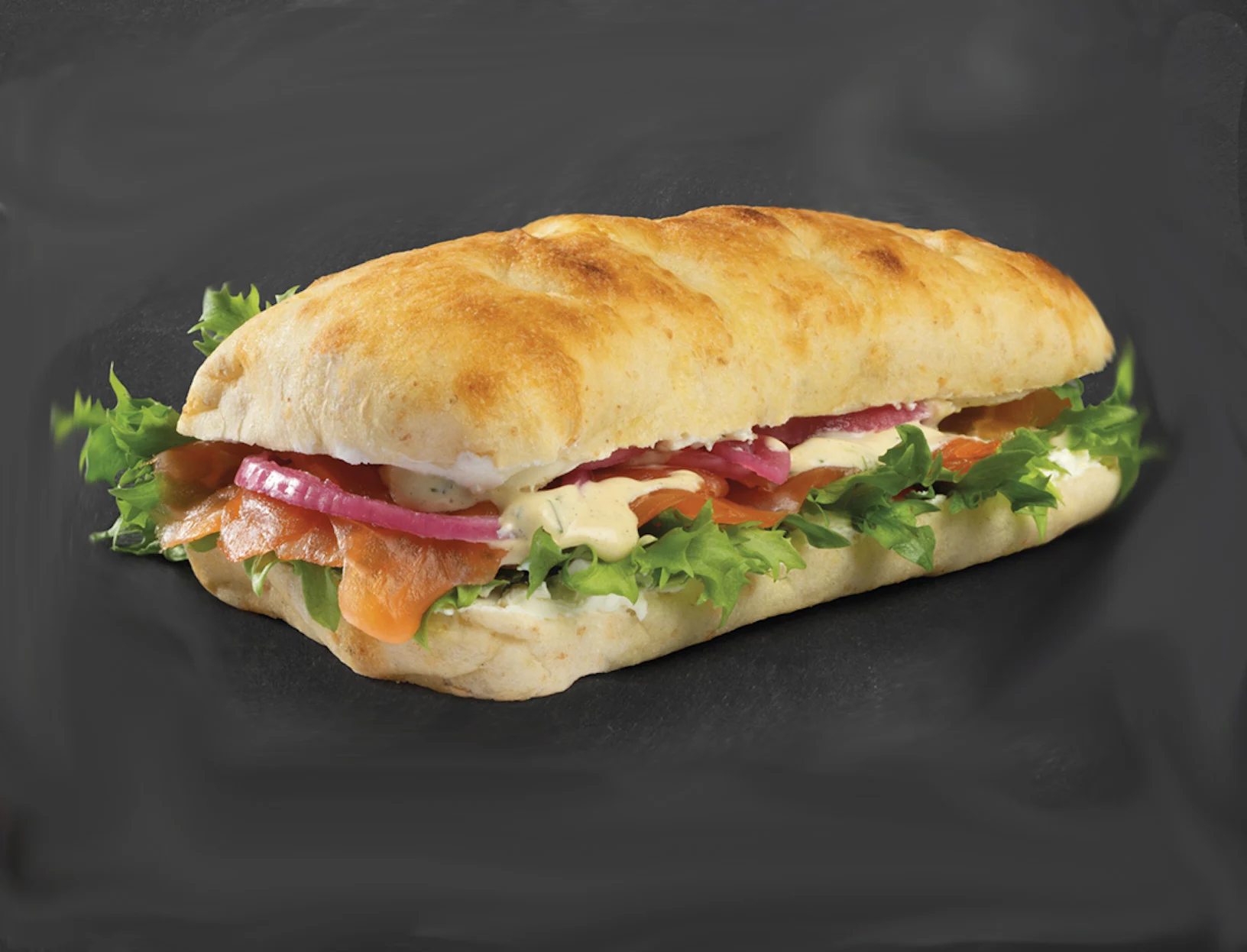 Focaccia med røkt laks